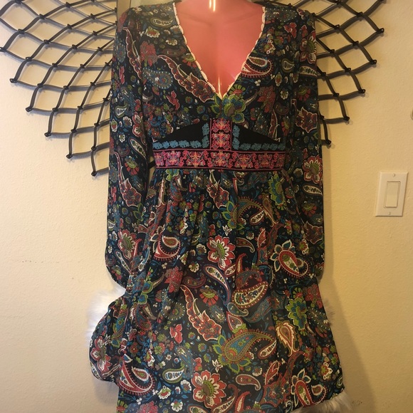 Flying Tomato | Lulu’s Boho Chic Sheer Dress | M - Picture 3 of 6